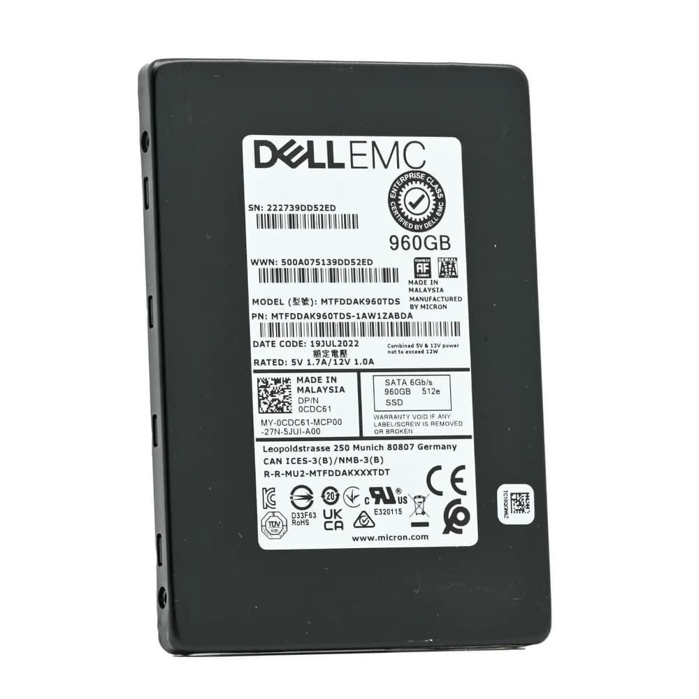 MTFDDAK960TDS-1AW1ZABDA - Micron 960GB SATA 6Gb/s 2.5-Inch SSD. Dell OEM.