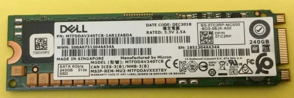 MTFDDAV240TCB-1AR1ZABDA - Micron 5100 PRO 240GB SATA TLC M.2 2280 SSD
