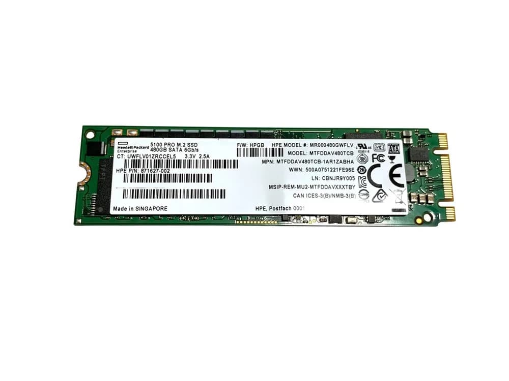 MTFDDAV480TCB-1AR1ZABHA - Micron 5100 PRO 480GB SATA TLC M.2 2280 SSD