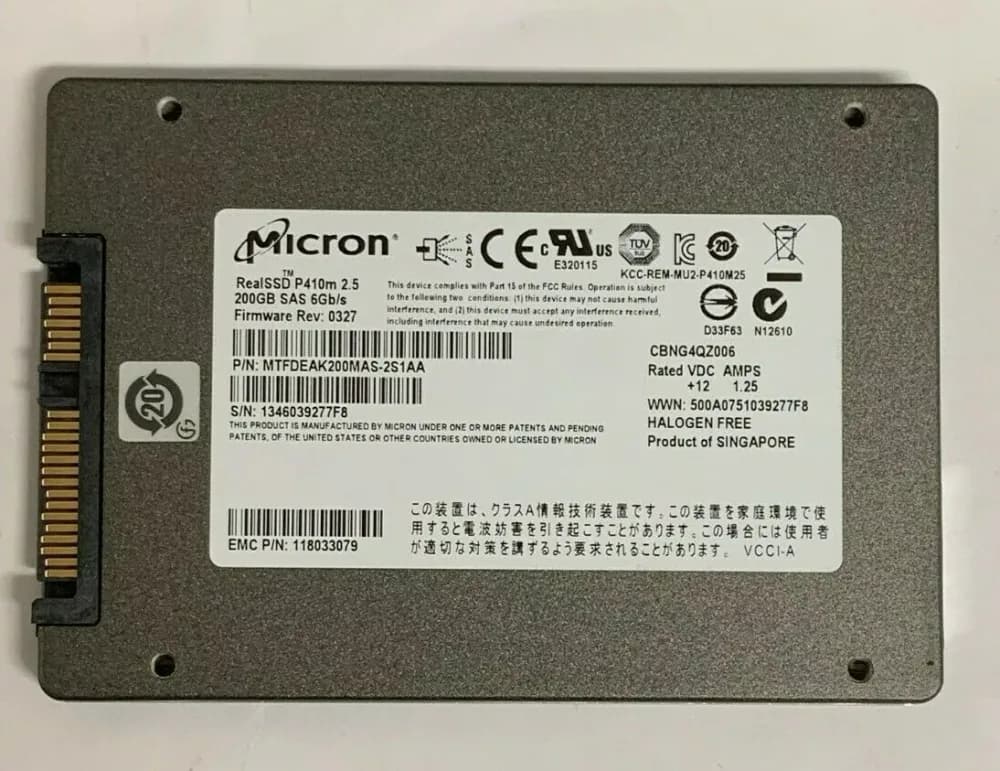 MTFDEAK200MAS-2S1AA - Micron 200GB 2.5 inch 6Gb/s SAS SSD