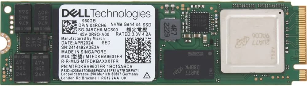 MTFDKBA960TFR-1BC15ABDA - Micron 7450 Pro 960GB PCIe NVMe M.2 2280 SSD