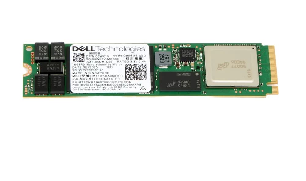Micron MTFDKBA960TFR-1BC15FCDA 960GB NVMe PCIe4 M.2 Datacenter SSD