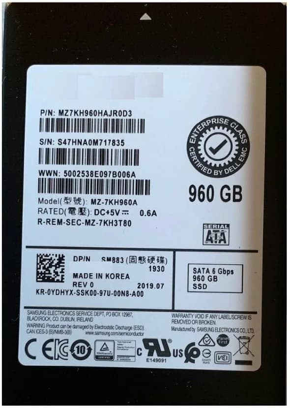 MZ-7KH960A - Samsung 960GB TLC SATA 6Gb/s 2.5-Inch Solid State Drive