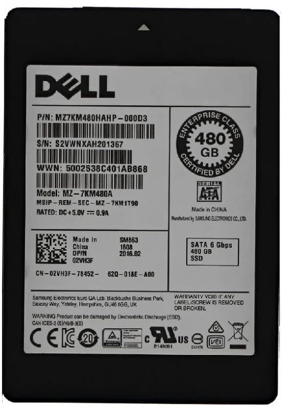 MZ-7KM480A - Samsung SM863 480GB SATA MLC SFF 2.5" Solid State Drive