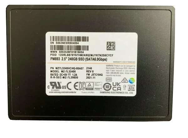 MZ-7L32400 - Samsung PM893 240GB SATA MLC SFF 2.5" Solid State Drive