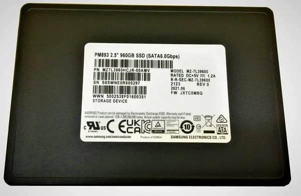 MZ-7L39600 - Samsung PM863 960GB SATA TLC 2.5" Solid State Drive