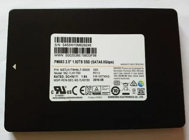 MZ-7LH1T90 - Samsung PM883 1.92TB SATA TLC 2.5" Solid State Drive