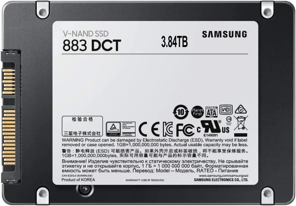 MZ-7LH3T8NE - Samsung 883 DCT 3.84TB SATA SFF 2.5" Solid State Drive