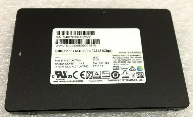 MZ-7LH7T60 - Samsung PM883 7.68TB SATA TLC 2.5" Solid State Drive