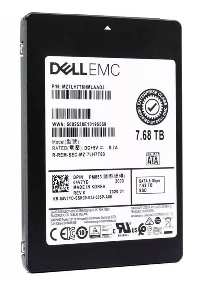MZ-7LH7T6A - Samsung PM883 7.68TB SATA 6Gb/s 2.5-In SSD