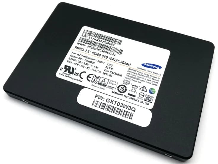 MZ-7LM9600 - Samsung PM863 960GB SATA TLC 2.5" Solid State Drive