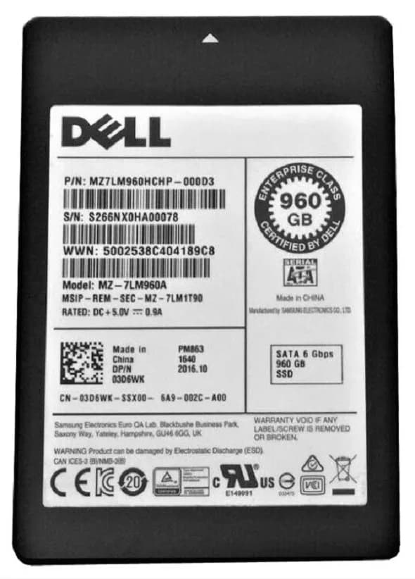 Samsung MZ-7LM960A 960GB SATA 6Gb/s 2.5-Inch Solid State Drive