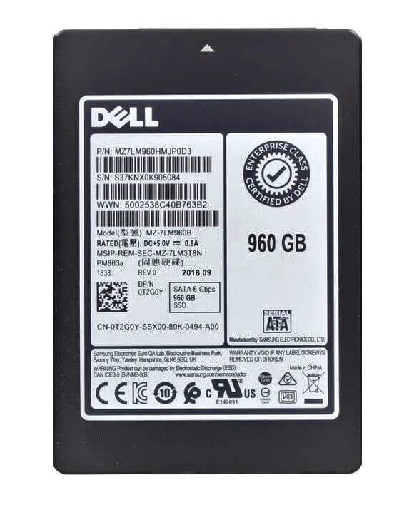 MZ-7LM960B - Samsung PM863 960GB SATA TLC 2.5" Solid State Drive