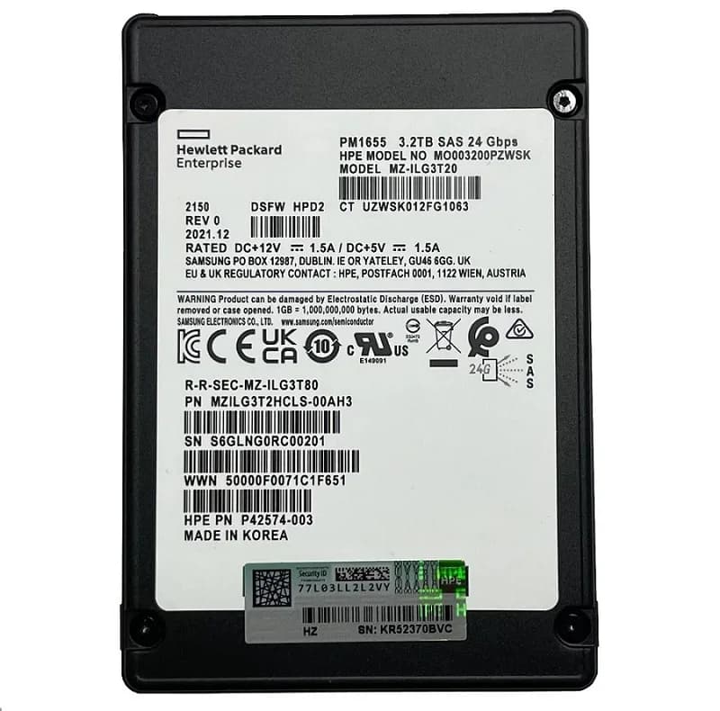 MZ-ILG3T20 - Samsung PM1655 3.2TB SAS TLC 2.5" Solid State Drive
