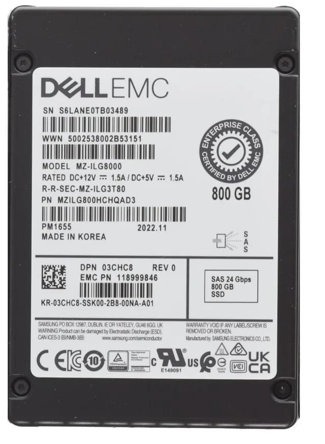 MZ-ILG8000 - Samsung PM1655 800GB V-Nand SAS 24Gb/s 2.5-In SSD