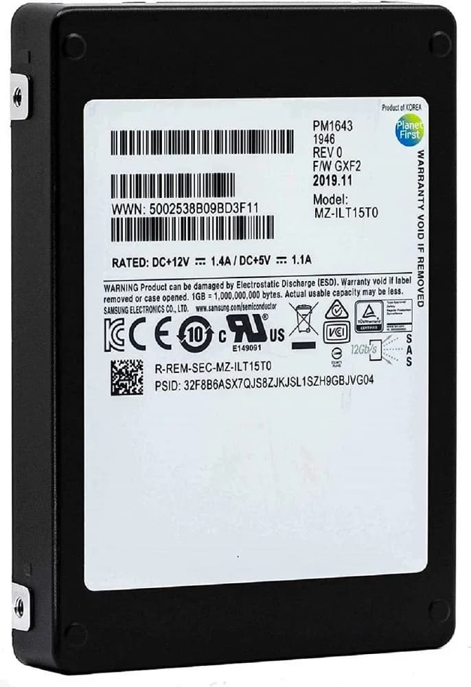 MZ-ILT15T0 - Samsung 15.36TB SAS 12Gb/s 2.5-Inch Solid State Drive