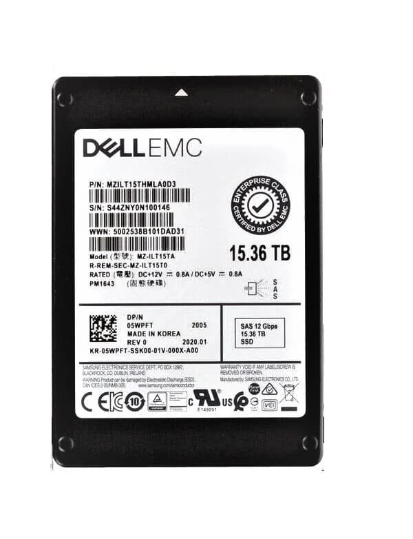 MZ-ILT15TA - Samsung PM1643 15.36TB SAS TLC 2.5" Solid State Drive
