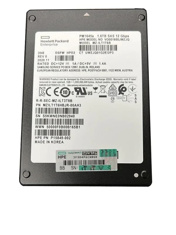 MZ-ILT1T6B - Samsung PM1645A 1.6TB SAS TLC 2.5" Solid State Drive