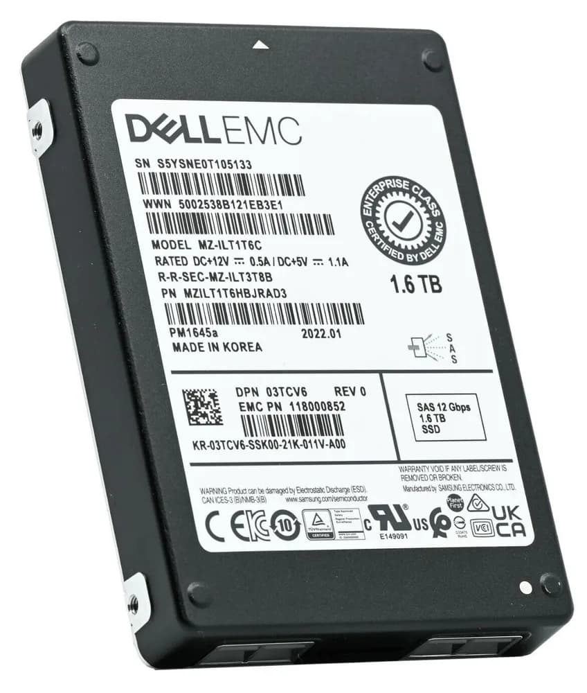 MZ-ILT1T6C - Samsung PM1645A 1.6TB SAS TLC 2.5" Solid State Drive