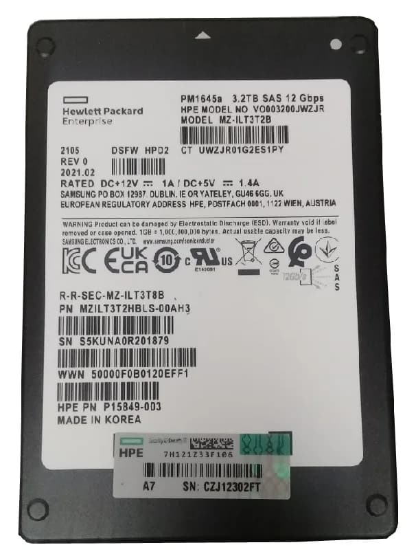 MZ-ILT3T2B - Samsung PM1645A 3.2TB SAS SFF 2.5" Solid State Drive
