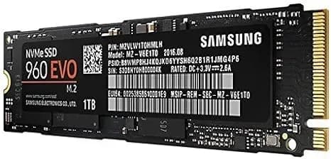 MZ-V6E1T0 - Samsung 960 Evo 1TB SATA PCI Express 3.0 x4 NVMe SSD