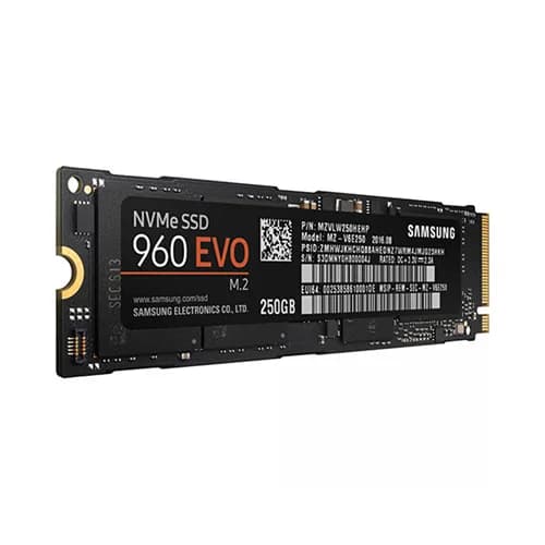MZ-V6E250 - Samsung 960 EVO 250GB TLC PCIe NVMe 3.0 x4 M.2 2280 SSD