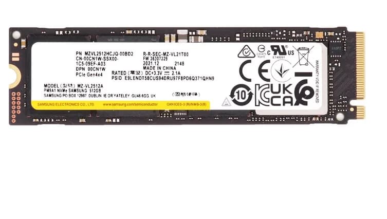 MZ-VL2512A - Samsung 512GB PCIe NVMe 4.0 x4 M.2 2280Solid State Drive