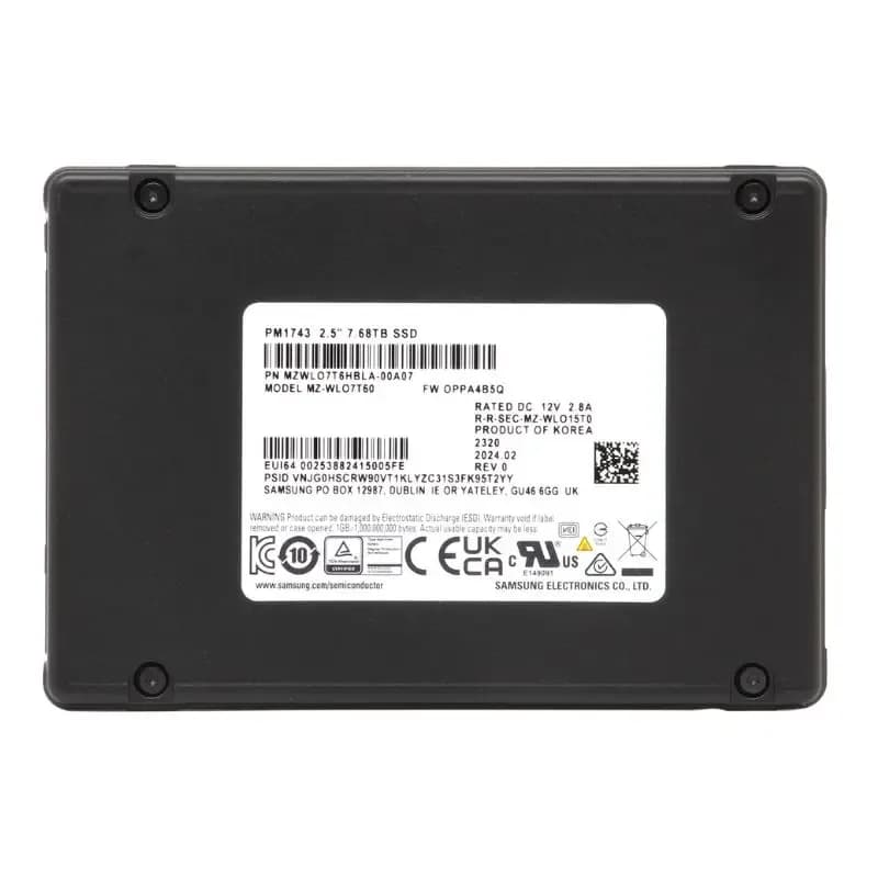 MZ-WLO7T60 - Samsung PM1743 7.68TB PCI Express NVMe 2.5" SSD