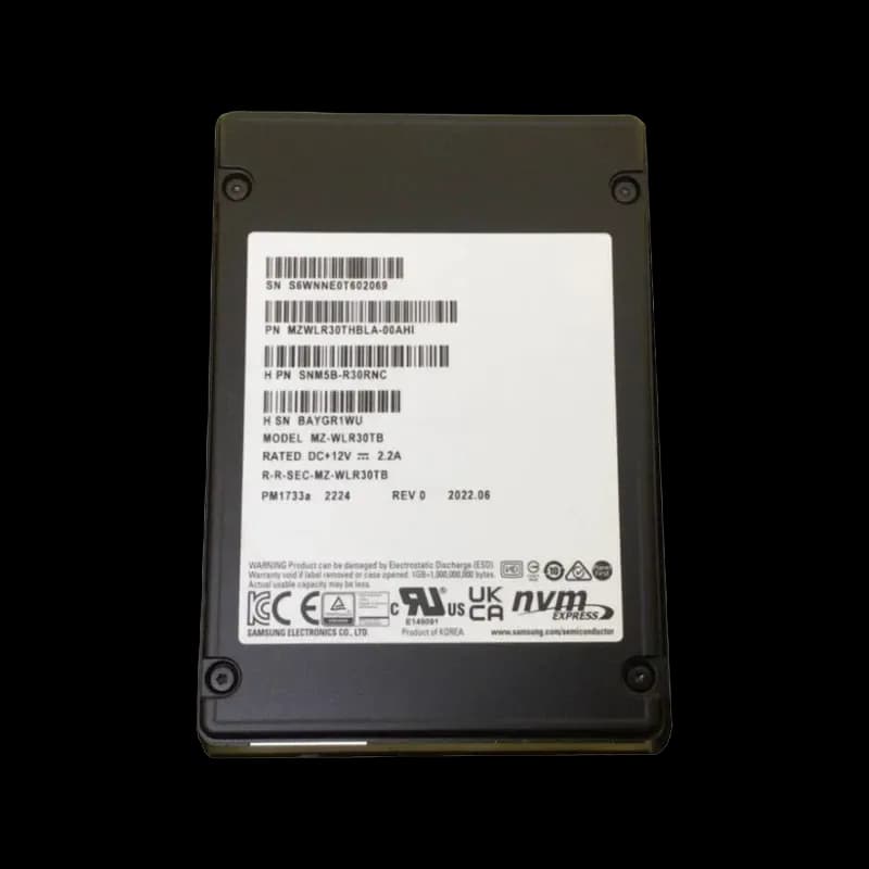 MZ-WLR30TB - Samsung PM1733A 30.72TB PCI Express NVMe MLC U.2 2.5" SSD
