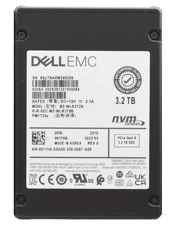 MZ-WLR3T2B - Samsung PM1735A 3.2TB PCI Express NVMe TLC 2.5" SSD