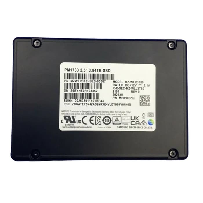 MZ-WLR3T80 - Samsung PM1733 3.84TB PCI Express NVMe TLC 2.5" SSD