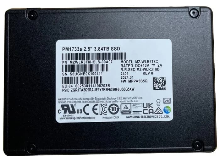 MZ-WLR3T8C - Samsung 3.84TB PCIe NVMe 4.0 x4 2.5-Inch SSD