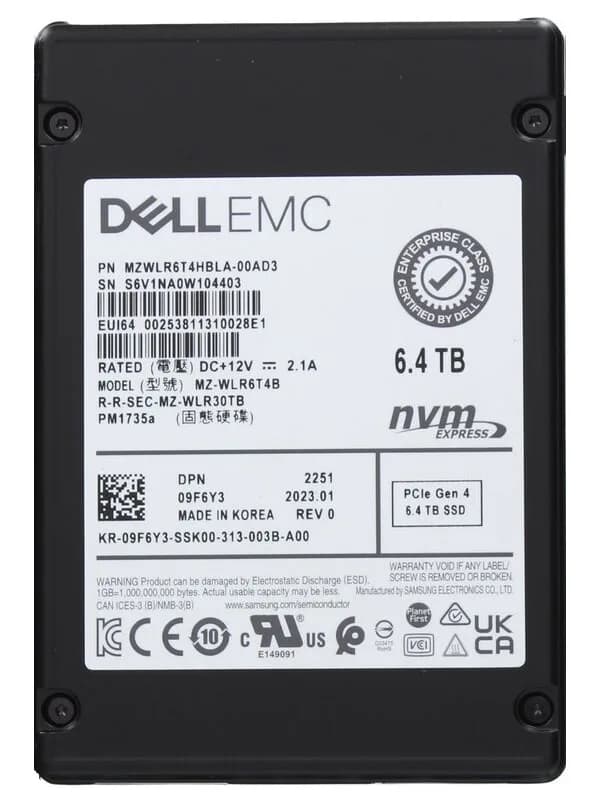 MZ-WLR6T4B - Samsung 6.4TB PCI Express NVMe TLC 2.5" Solid State Drive