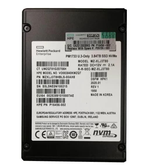 MZ-XLJ3T80 - Samsung PM1733 3.84TB PCI Express NVMe 2.5" SSD