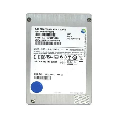 MZ6ER200HAGM-000C3 - Samsung 200GB 2.5 inch 6Gb/s SAS SSD