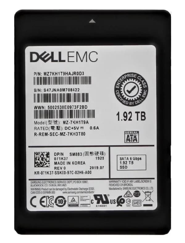 Samsung MZ7KH1T9HAJR0D3 1.92TB SATA 6Gb/s 2.5-Inch Solid State Drive