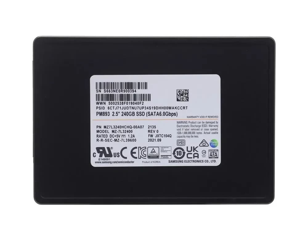 MZ7L3240HCHQ-00A07 - Samsung PM893 240GB 6Gb/s SATA 2.5-Inch SFF SSD