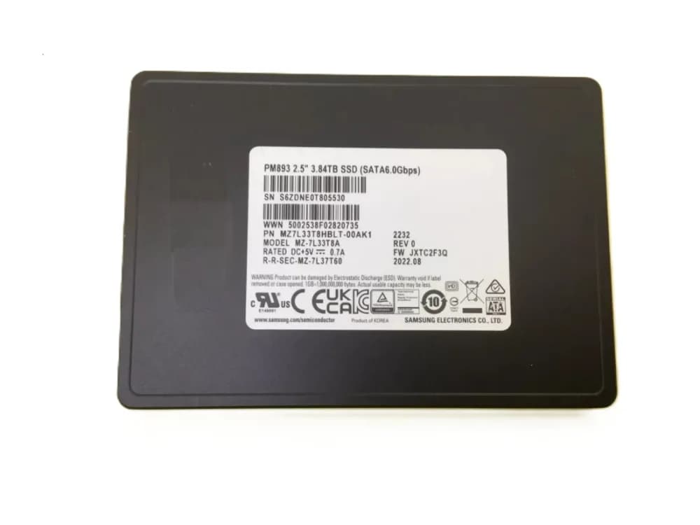 MZ7L33T8HBLT-00AK1 - Samsung PM893 3.84TB SATA 2.5" Solid State Drive, Cisco OEM.