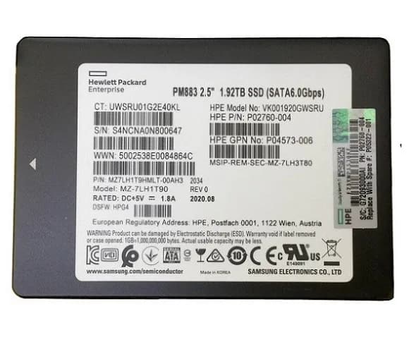 MZ7LH1T9HMLT-00AH3 - Samsung 1.92TB 2.5 inch TLC 6Gb/s SATA SSD