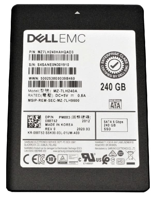 MZ7LH240HAHQAD3 - Samsung 240GB PM893 2.5 inch MLC 6Gb/s SATA SSD