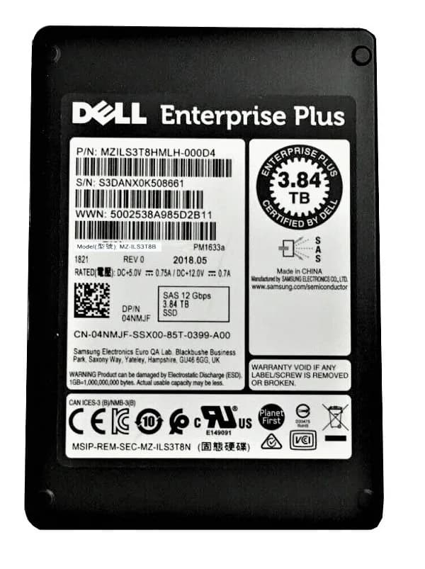 MZILS3T8HMLH-000D4 - Samsung 3.84TB SAS TLC 2.5" Solid State Drive