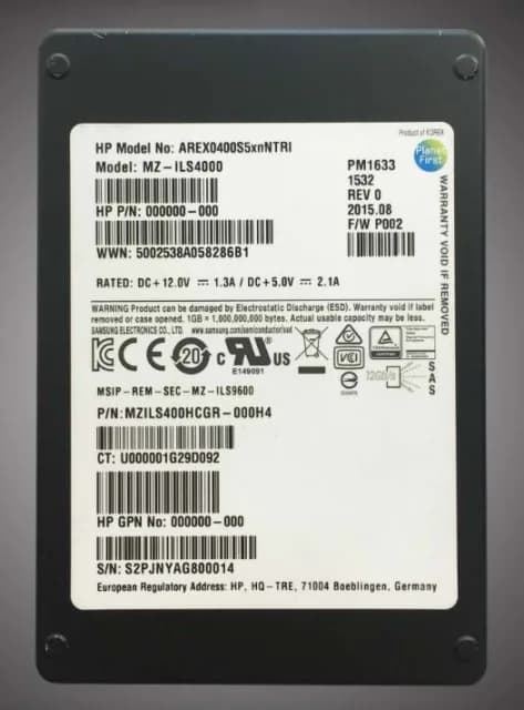 MZILS400HCGR-000H4 - Samsung 400GB PM1643 2.5in MLC 12Gb/s SAS SSD