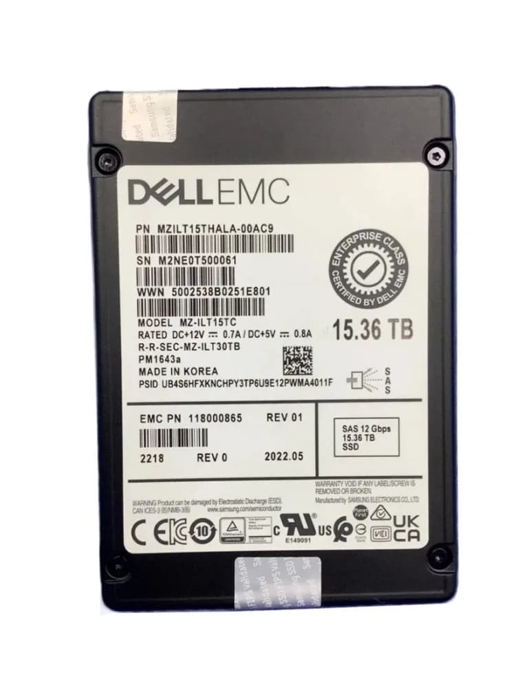 Samsung MZILT15THALA-00AC9 15.36TB SAS 12G 2.5in SSD