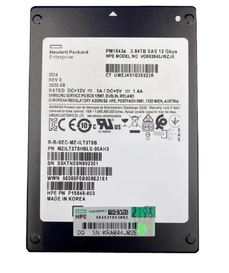 MZILT3T8HBLS-00AH3 - Samsung PM1643A 3.84TB SAS TLC 2.5" SSD