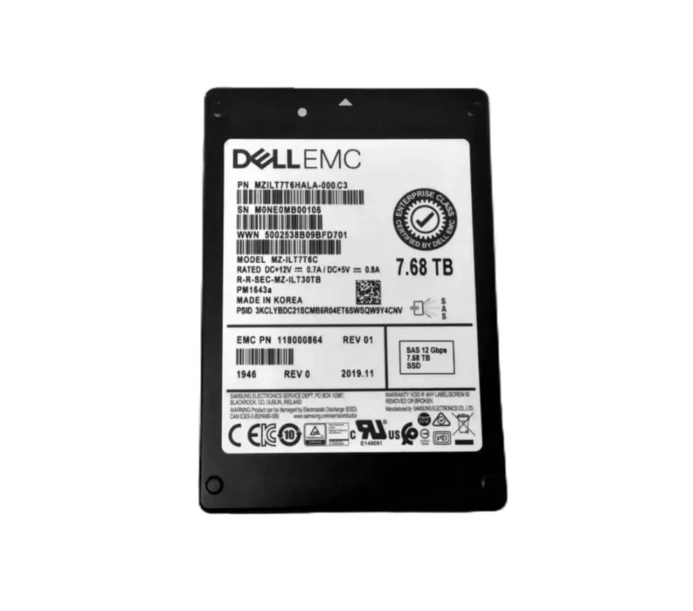 Samsung MZILT7T6HALA-000C3 7.68TB SAS 12Gbps Enterprise SSD