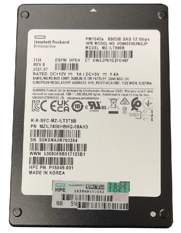 MZILT800HBHQ-00AH3 - Samsung PM1645A 800GB SAS TLC 2.5" SSD