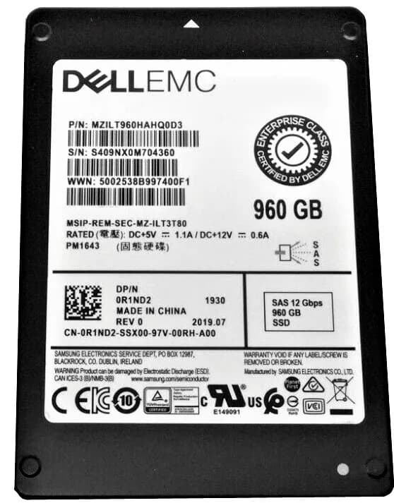 MZILT960HAHQ0D3 - Samsung PM1643 960GB SAS TLC 2.5" Solid State Drive