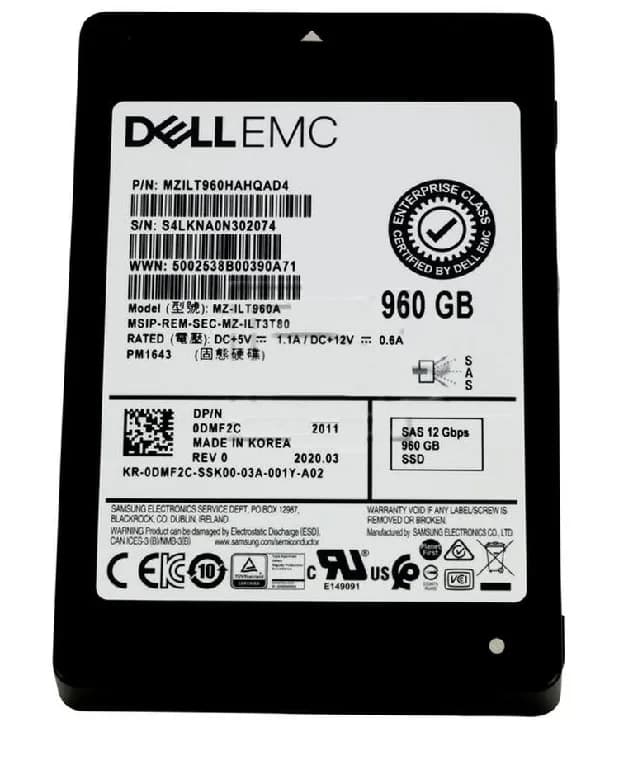 MZILT960HAHQAD4 - Samsung PM1643 960GB SAS TLC 2.5" Solid State Drive