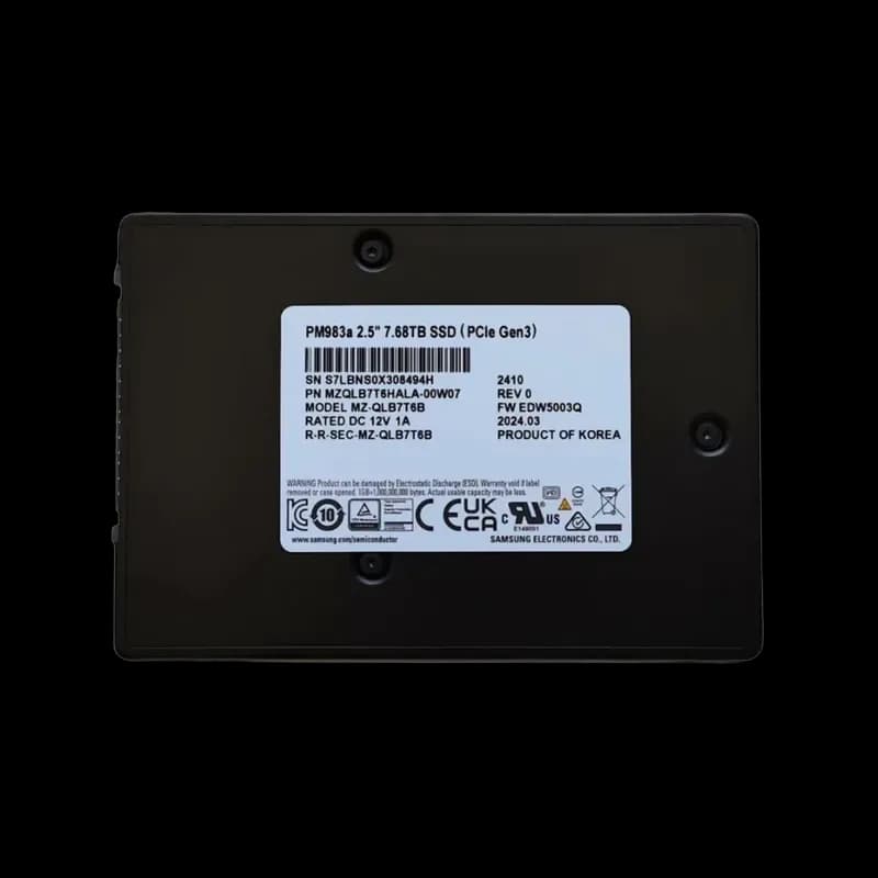 MZQLB7T6HALA-00W07 - Samsung PM983A 7.68TB PCIe NVMe TLC 2.5" SSD