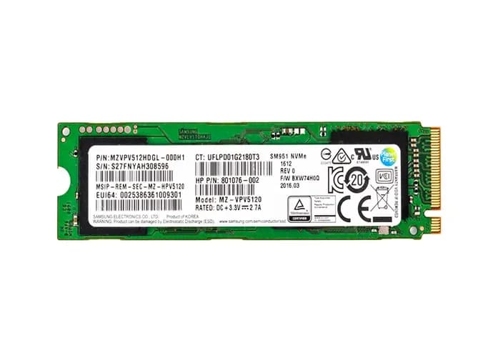MZVPV512HDGL - Samsung SM951 512GB MLC PCIe NVMe 3.0 x4 M.2 2280 SSD